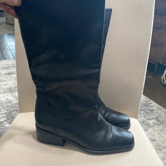 NATURALIZER Leather Black Tall womens boots 9 13” fit 4u system 9m - Picture 11 of 14